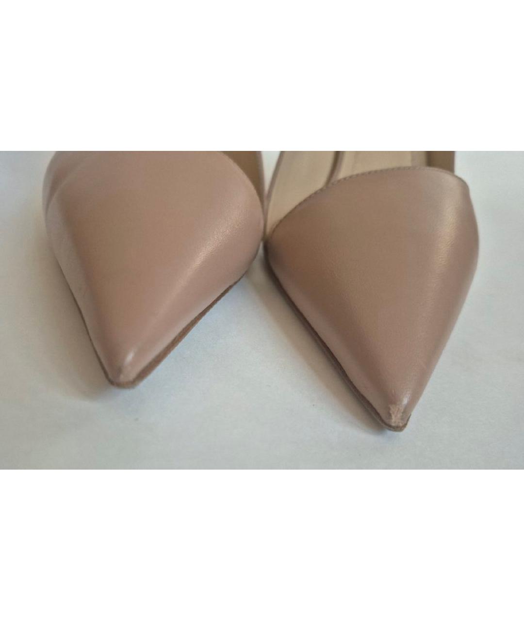 CHRISTIAN DIOR Бежевые кожаные туфли, фото 8