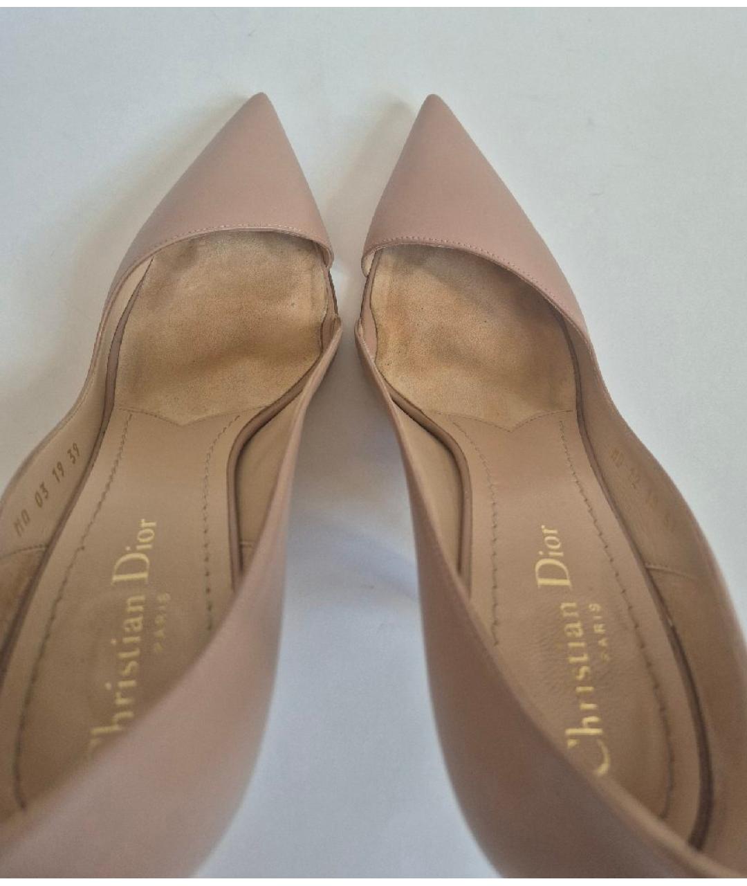 CHRISTIAN DIOR Бежевые кожаные туфли, фото 7