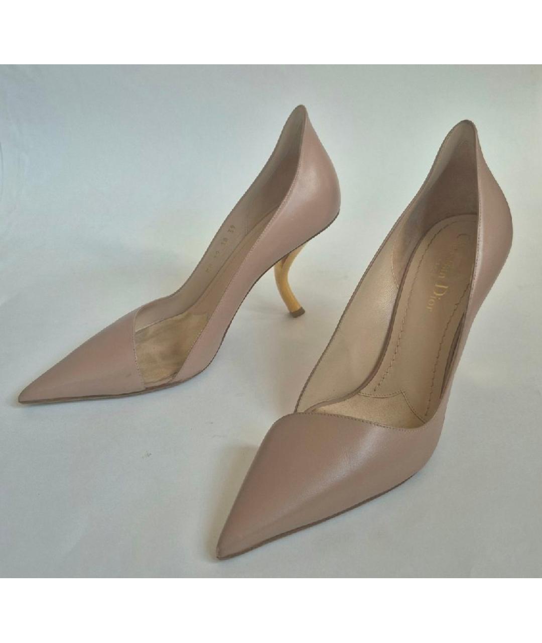 CHRISTIAN DIOR Бежевые кожаные туфли, фото 2