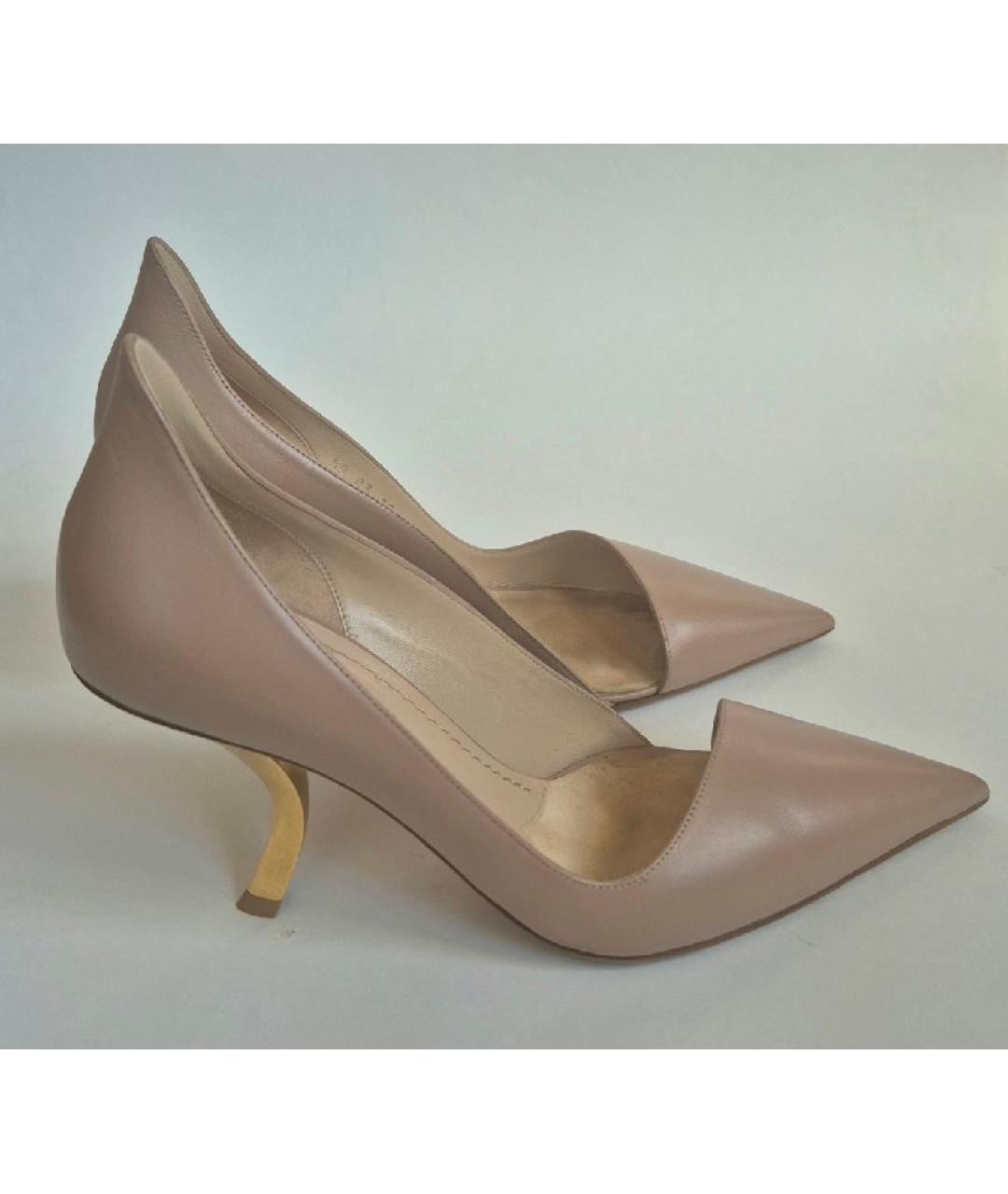 CHRISTIAN DIOR Бежевые кожаные туфли, фото 3