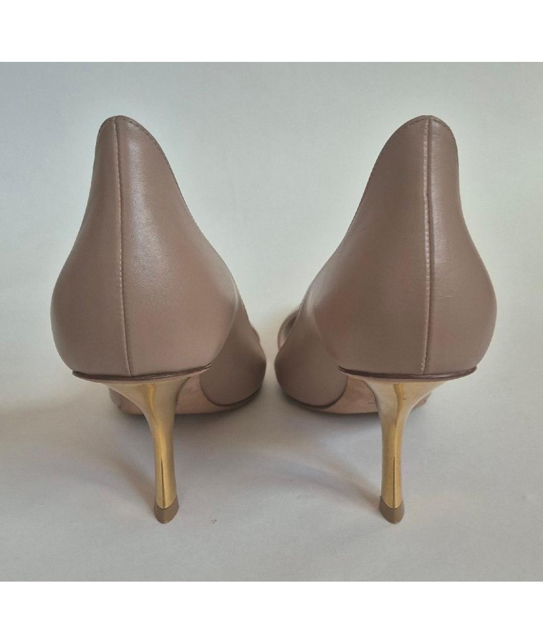 CHRISTIAN DIOR Бежевые кожаные туфли, фото 5