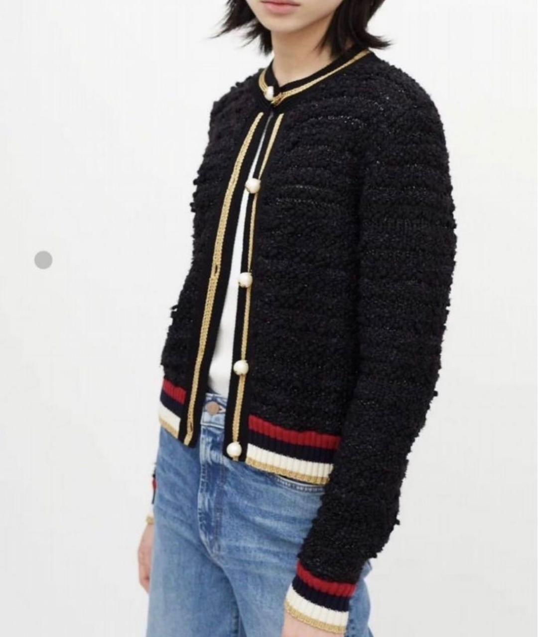 GUCCI Черный шерстяной кардиган, фото 5