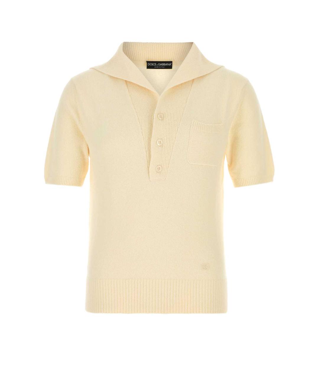 DOLCE&GABBANA Желтое хлопковое поло с коротким рукавом, фото 1