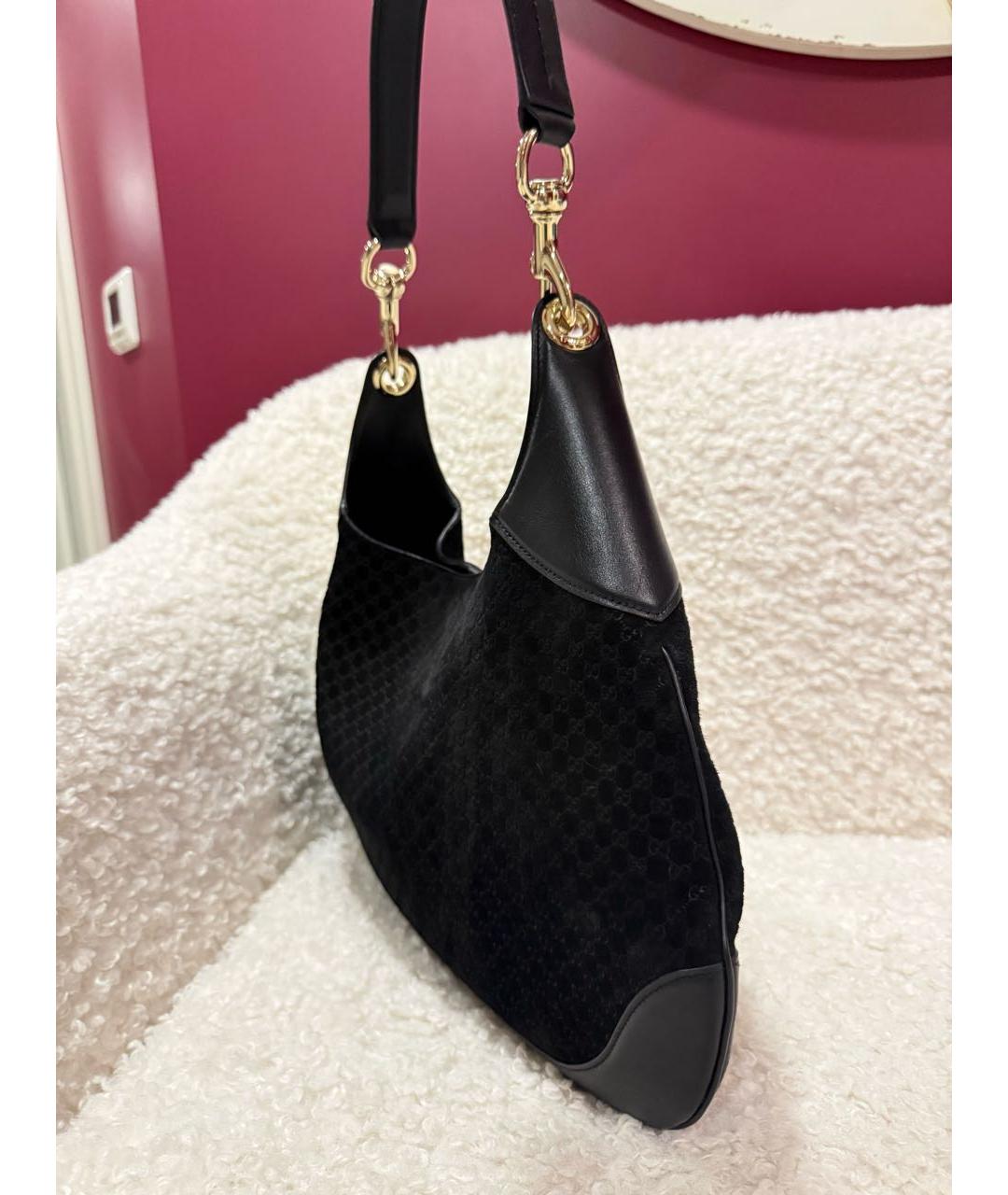 GUCCI Черная замшевая сумка через плечо, фото 2