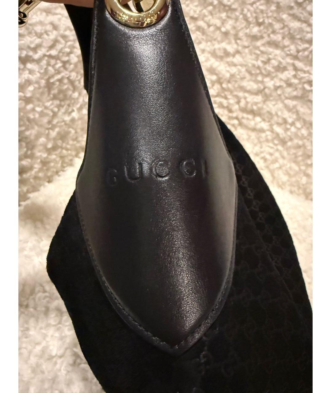 GUCCI Черная замшевая сумка через плечо, фото 5