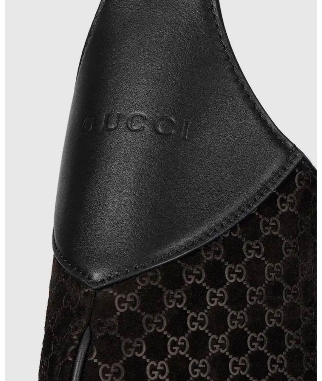 GUCCI Черная замшевая сумка через плечо, фото 4