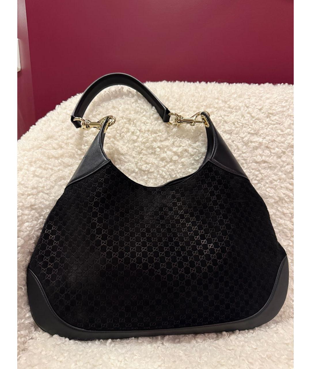 GUCCI Черная замшевая сумка через плечо, фото 3