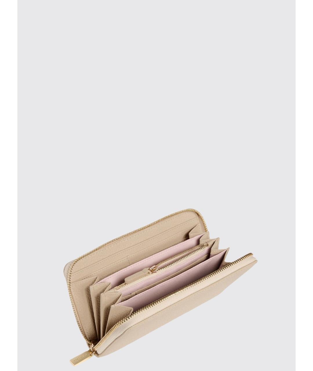 COCCINELLE Бежевый кожаный кошелек, фото 2