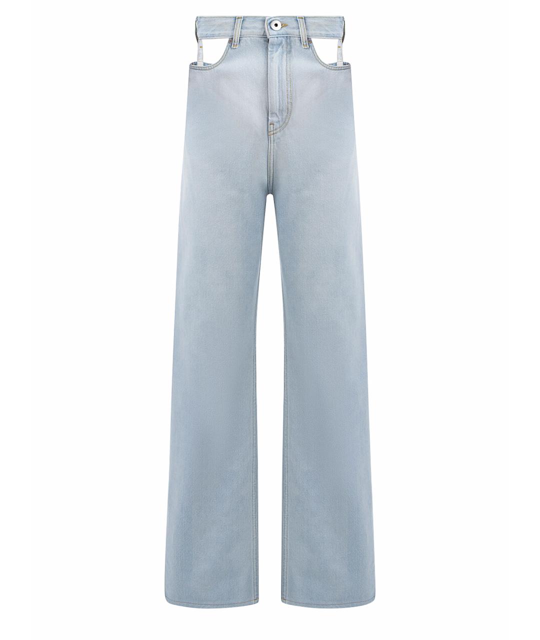 MAISON MARGIELA Белые хлопковые прямые джинсы, фото 1