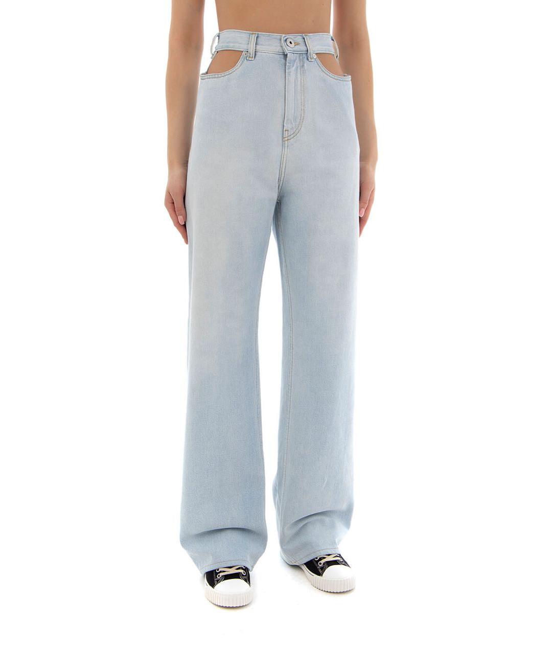 MAISON MARGIELA Белые хлопковые прямые джинсы, фото 5