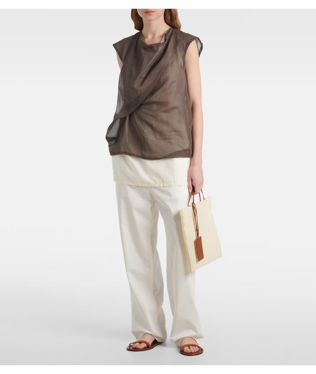 THE ROW Коричневые кожаные шлепанцы, фото 5