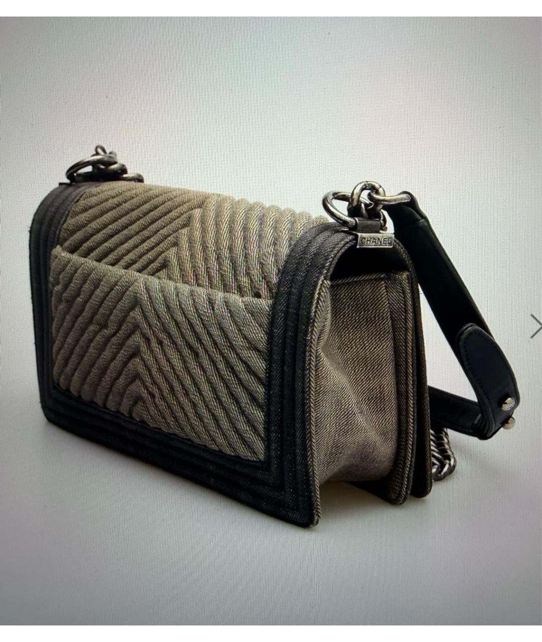 CHANEL Синяя деним сумка через плечо, фото 3