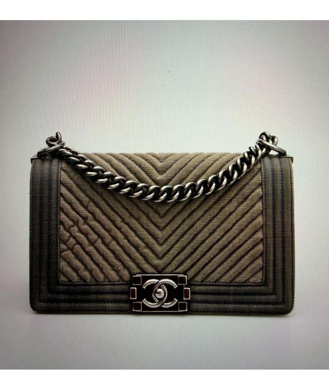 CHANEL Синяя деним сумка через плечо, фото 5