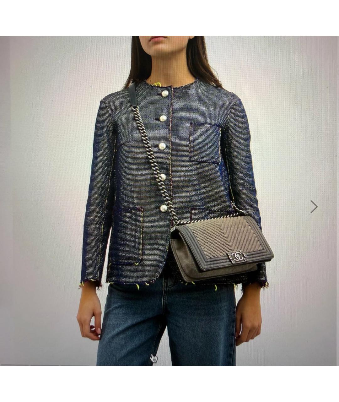 CHANEL Синяя деним сумка через плечо, фото 4