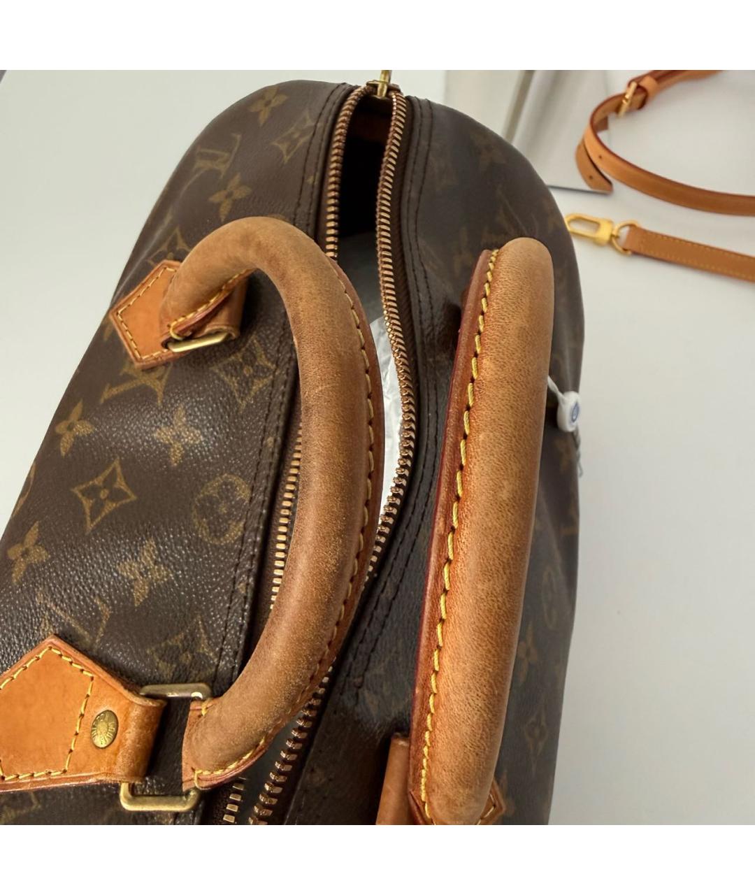 LOUIS VUITTON Коричневая сумка с короткими ручками, фото 6