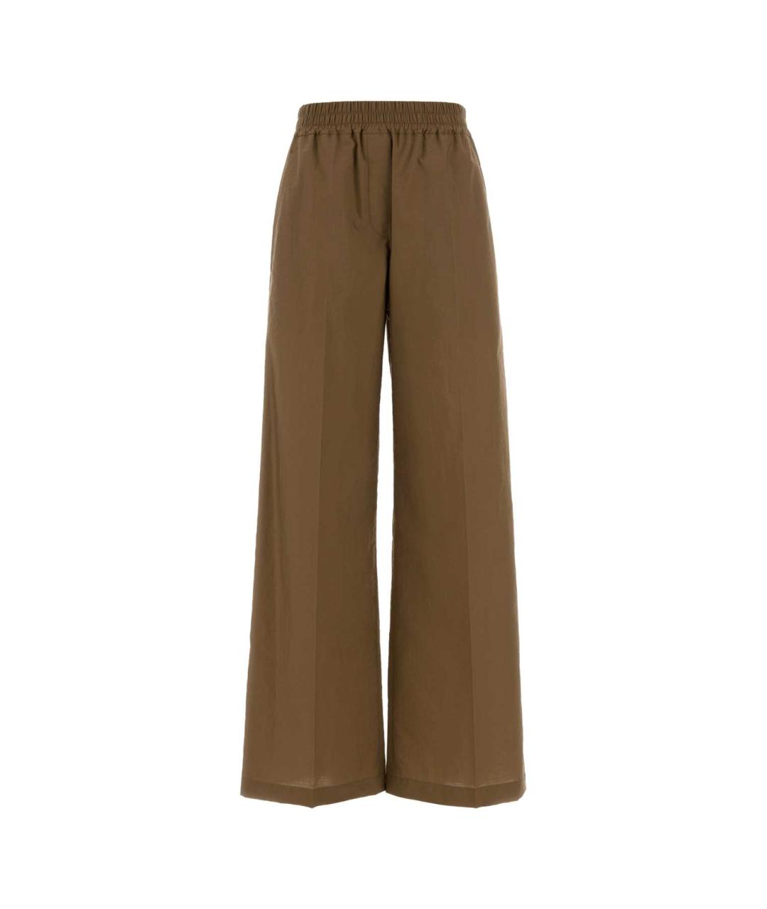 BRUNELLO CUCINELLI Коричневые хлопковые прямые брюки, фото 1