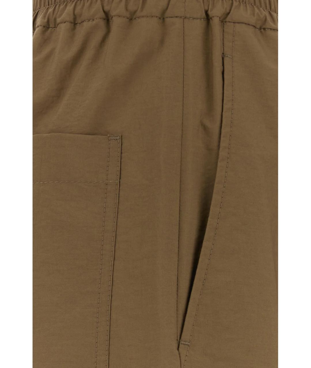 BRUNELLO CUCINELLI Коричневые хлопковые прямые брюки, фото 3