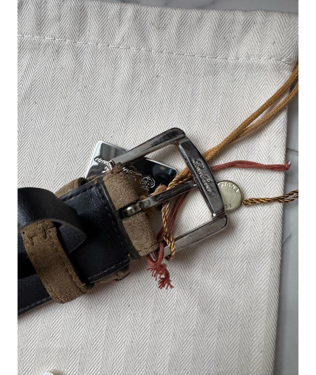 LORO PIANA Бежевый замшевый ремень, фото 4