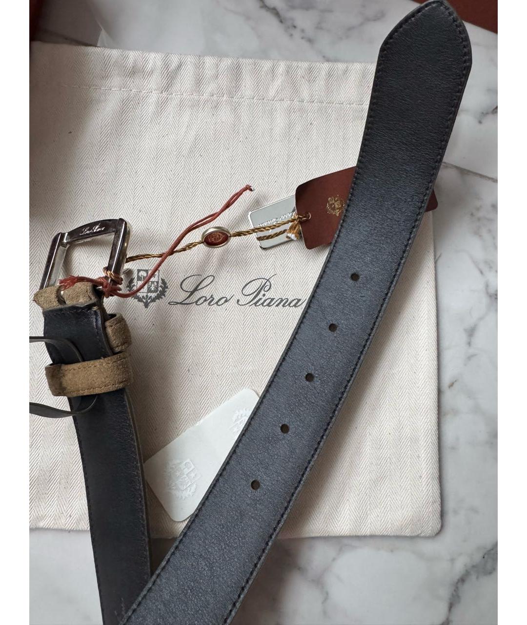 LORO PIANA Бежевый замшевый ремень, фото 7