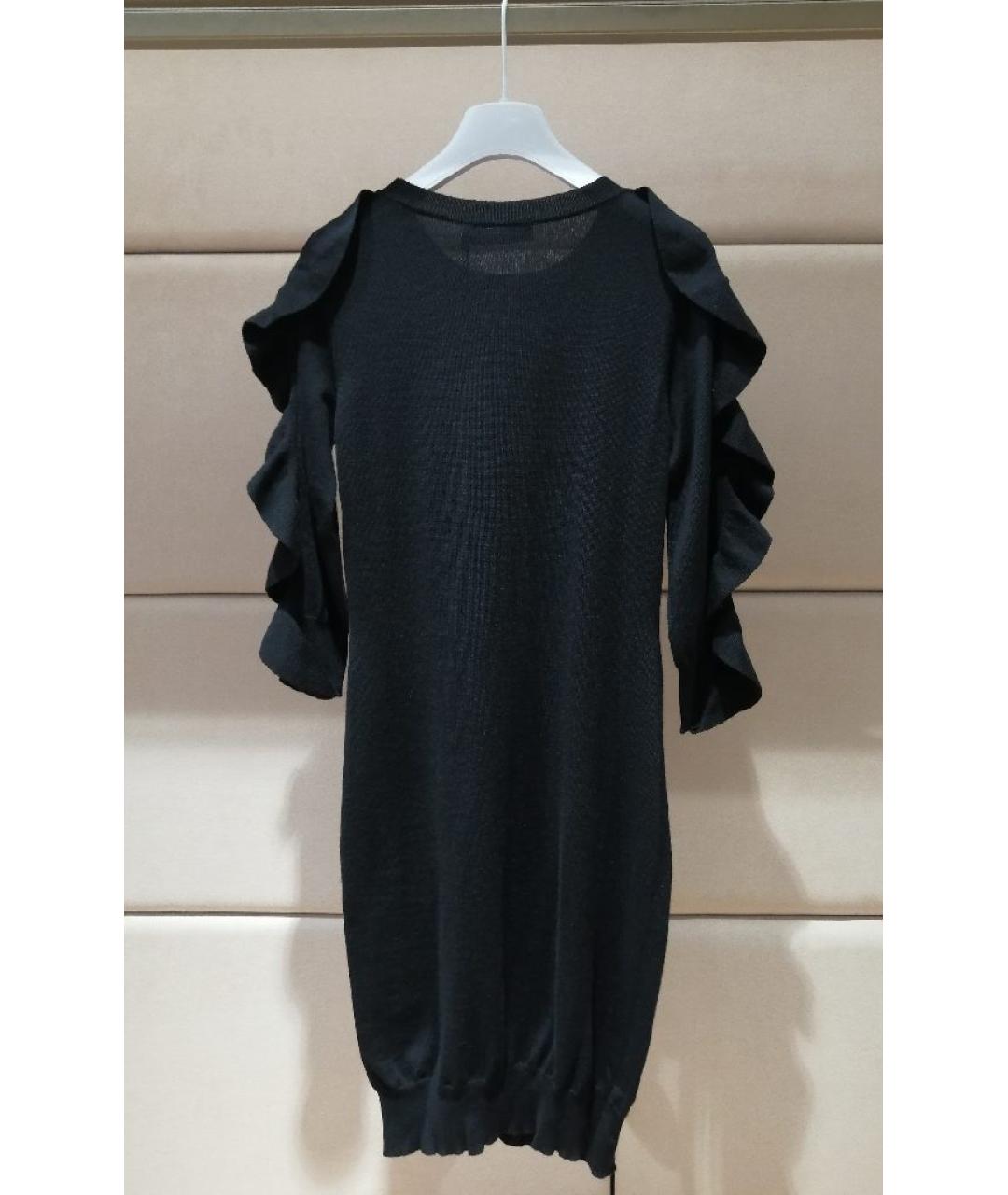 BLUGIRL Черное шерстяное повседневное платье, фото 2