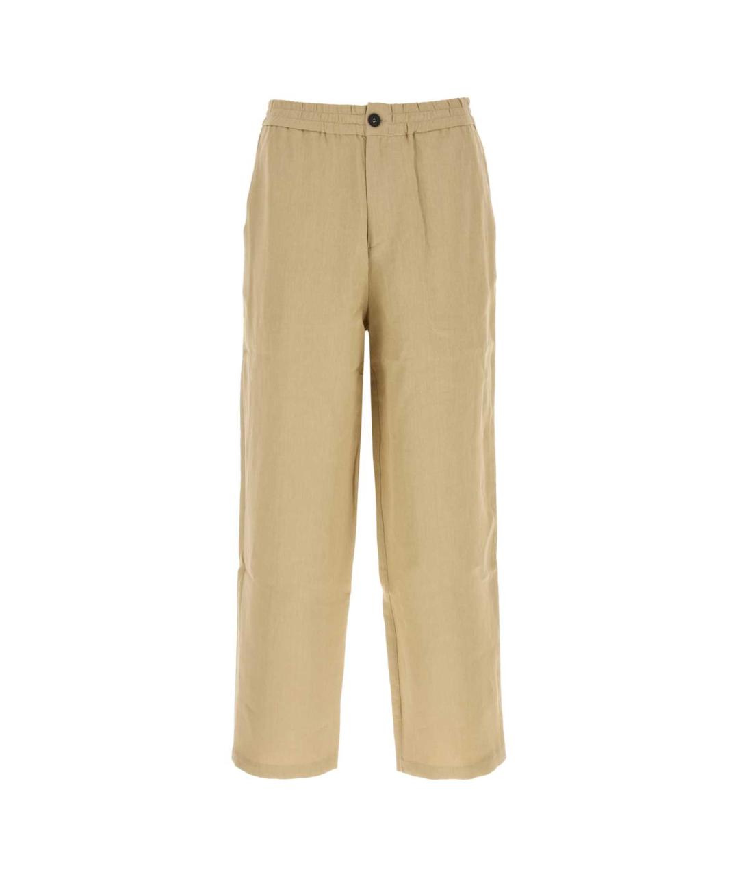 LE KASHA Бежевые льняные повседневные брюки, фото 1