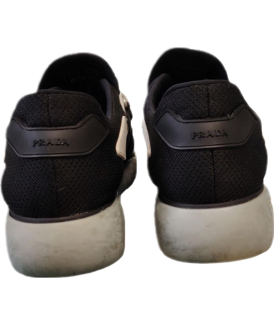 PRADA Черные текстильные кроссовки, фото 4