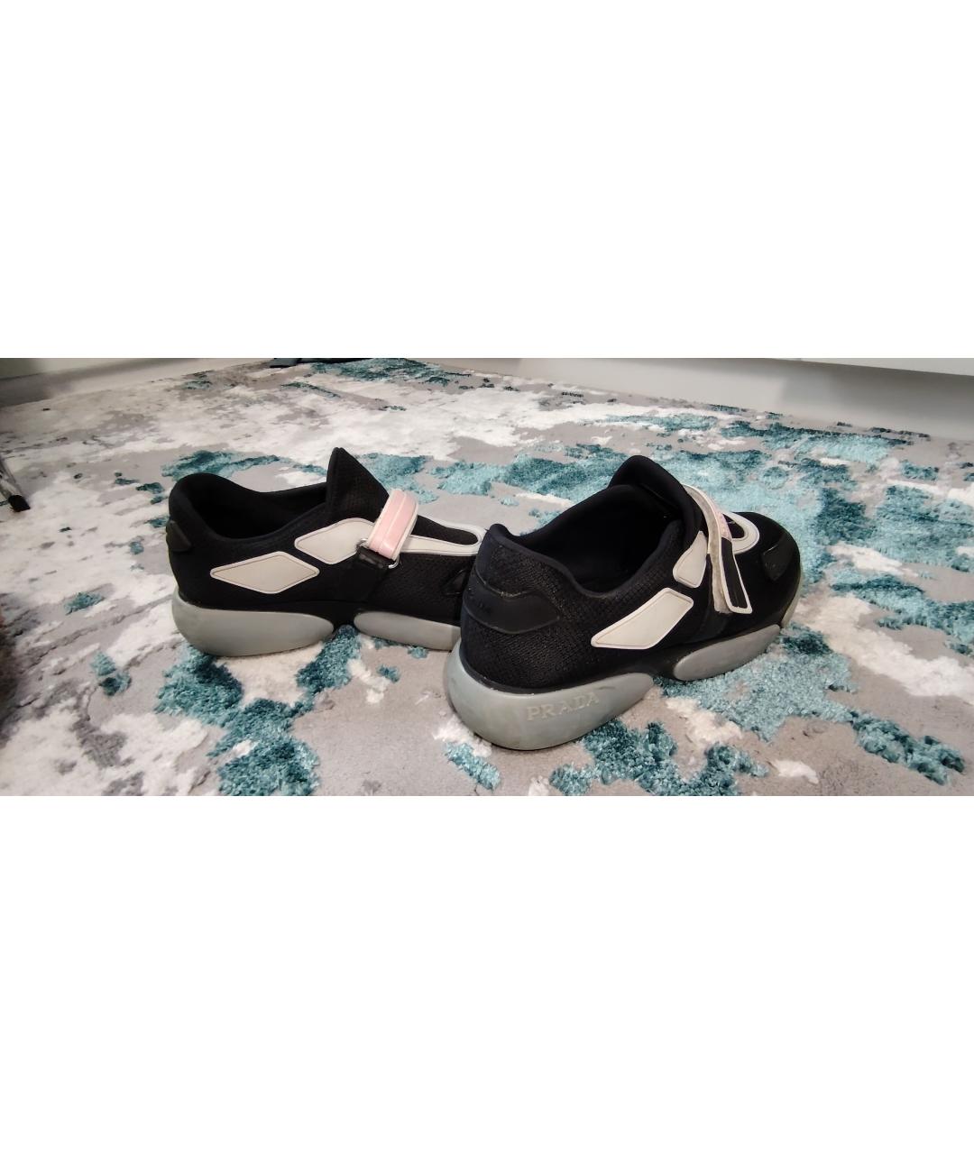 PRADA Черные текстильные кроссовки, фото 7