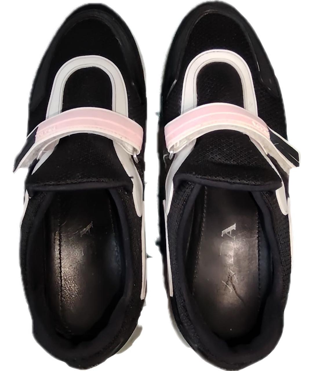 PRADA Черные текстильные кроссовки, фото 3