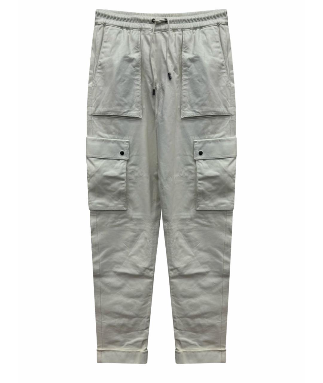 TOM FORD Белые кожаные брюки узкие, фото 1