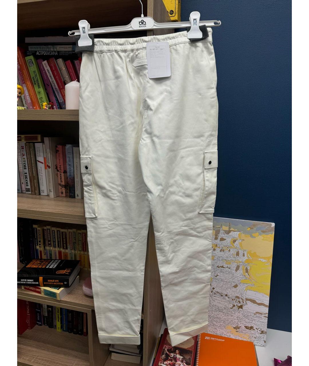 TOM FORD Белые кожаные брюки узкие, фото 2