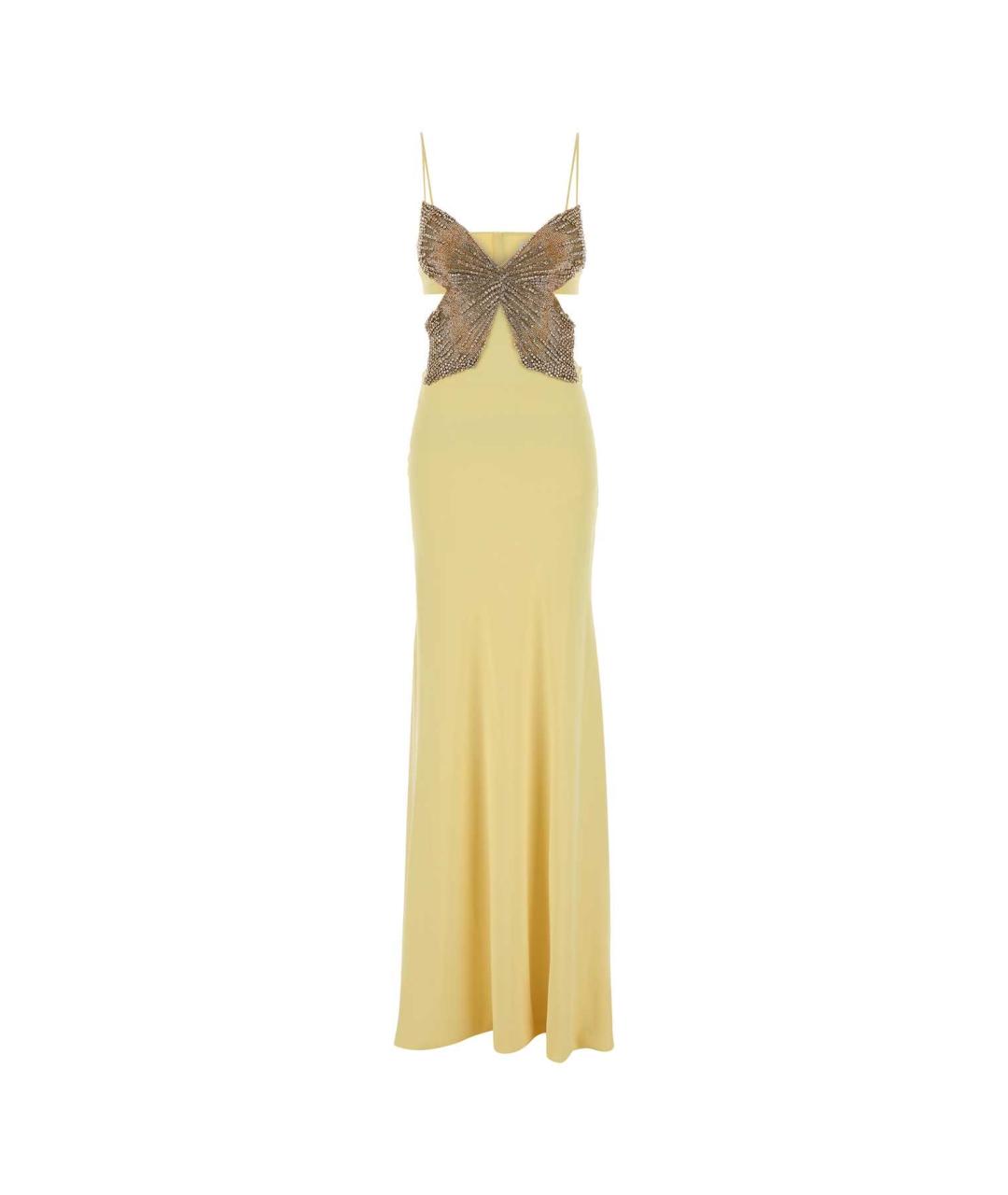 COSTARELLOS Желтое полиэстеровое коктейльное платье, фото 1