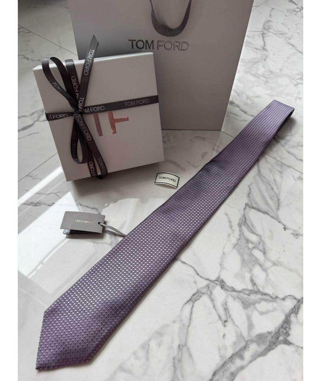 TOM FORD Фиолетовый шелковый галстук, фото 8