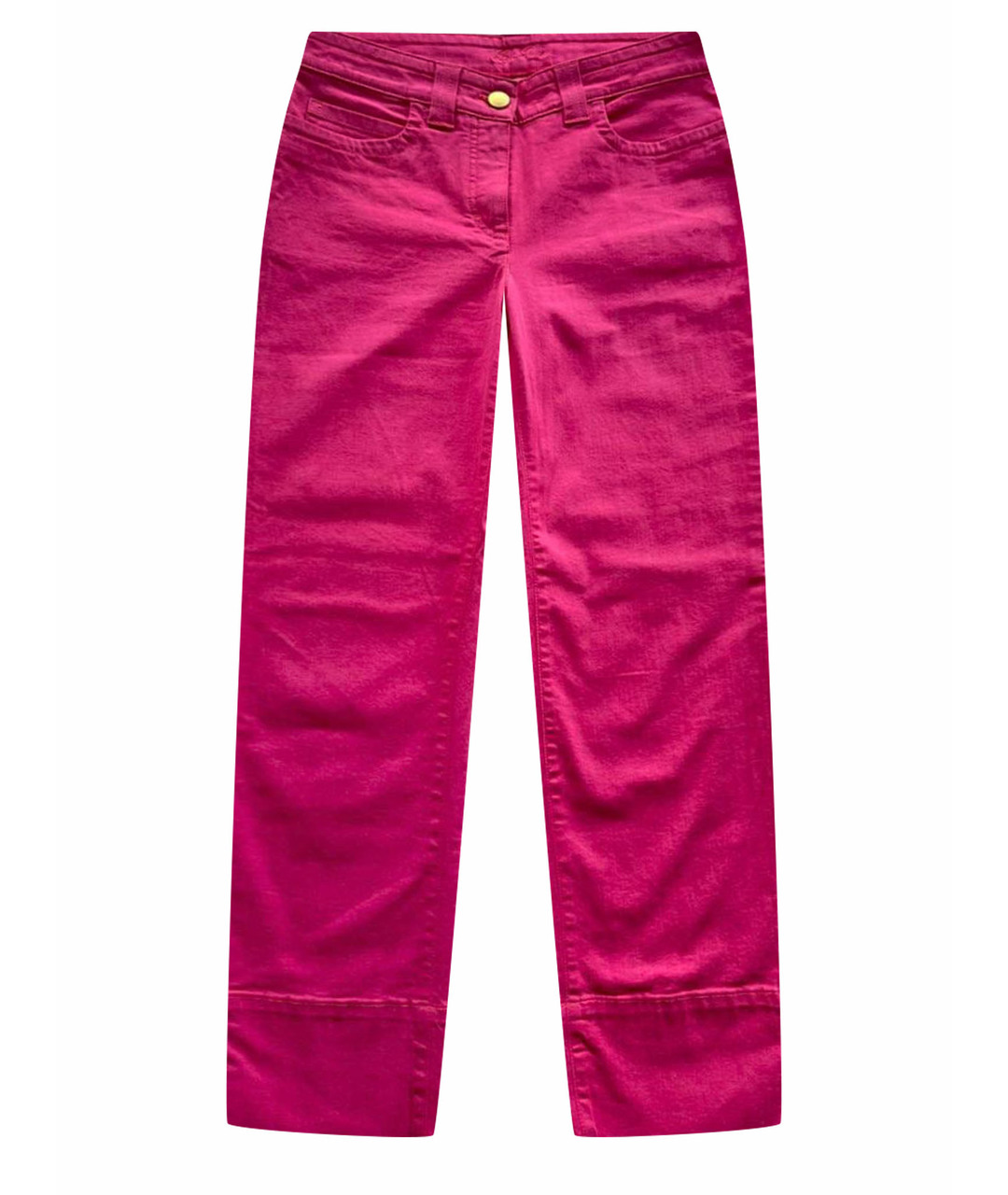 LORO PIANA Фуксия хлопко-эластановые прямые джинсы, фото 1