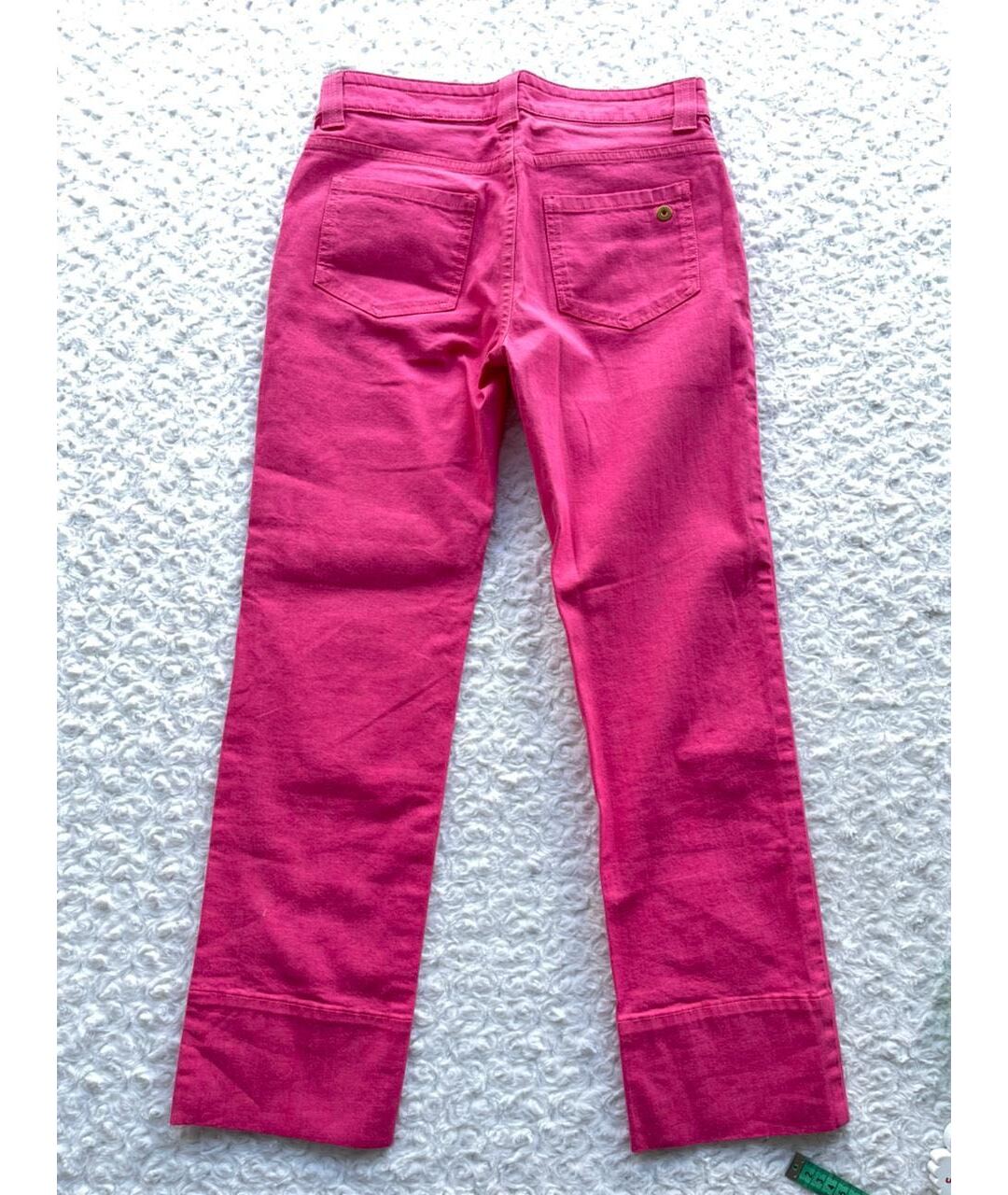 LORO PIANA Фуксия хлопко-эластановые прямые джинсы, фото 2