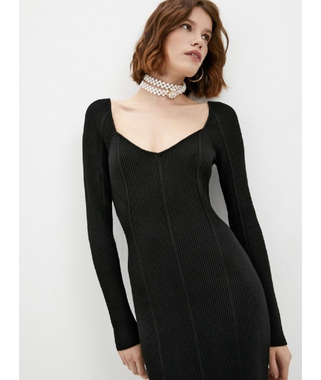 PATRIZIA PEPE Черное вискозное повседневное платье, фото 6