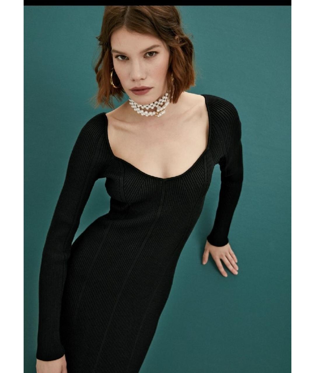 PATRIZIA PEPE Черное вискозное повседневное платье, фото 7