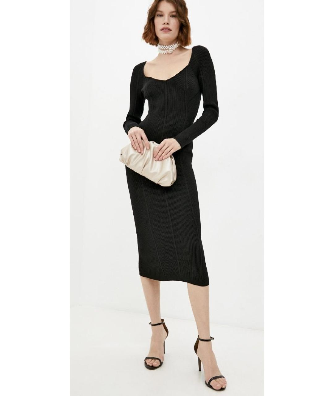 PATRIZIA PEPE Черное вискозное повседневное платье, фото 4