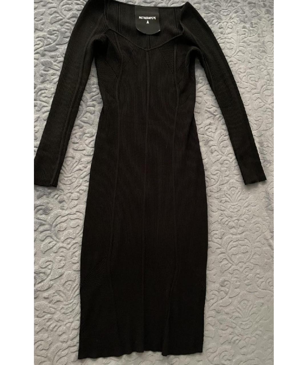 PATRIZIA PEPE Черное вискозное повседневное платье, фото 2