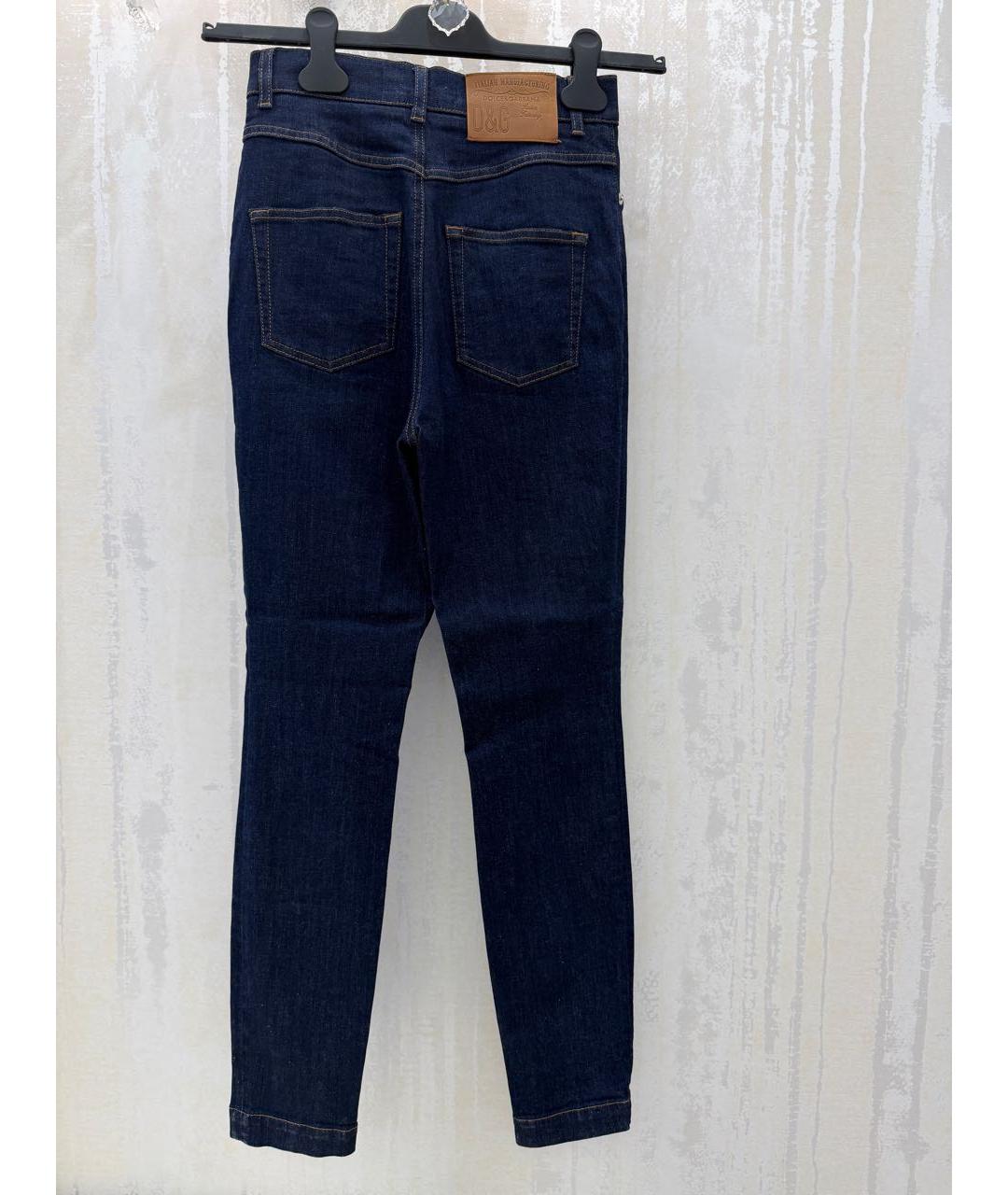 DOLCE&GABBANA Темно-синие хлопко-эластановые джинсы слим, фото 2
