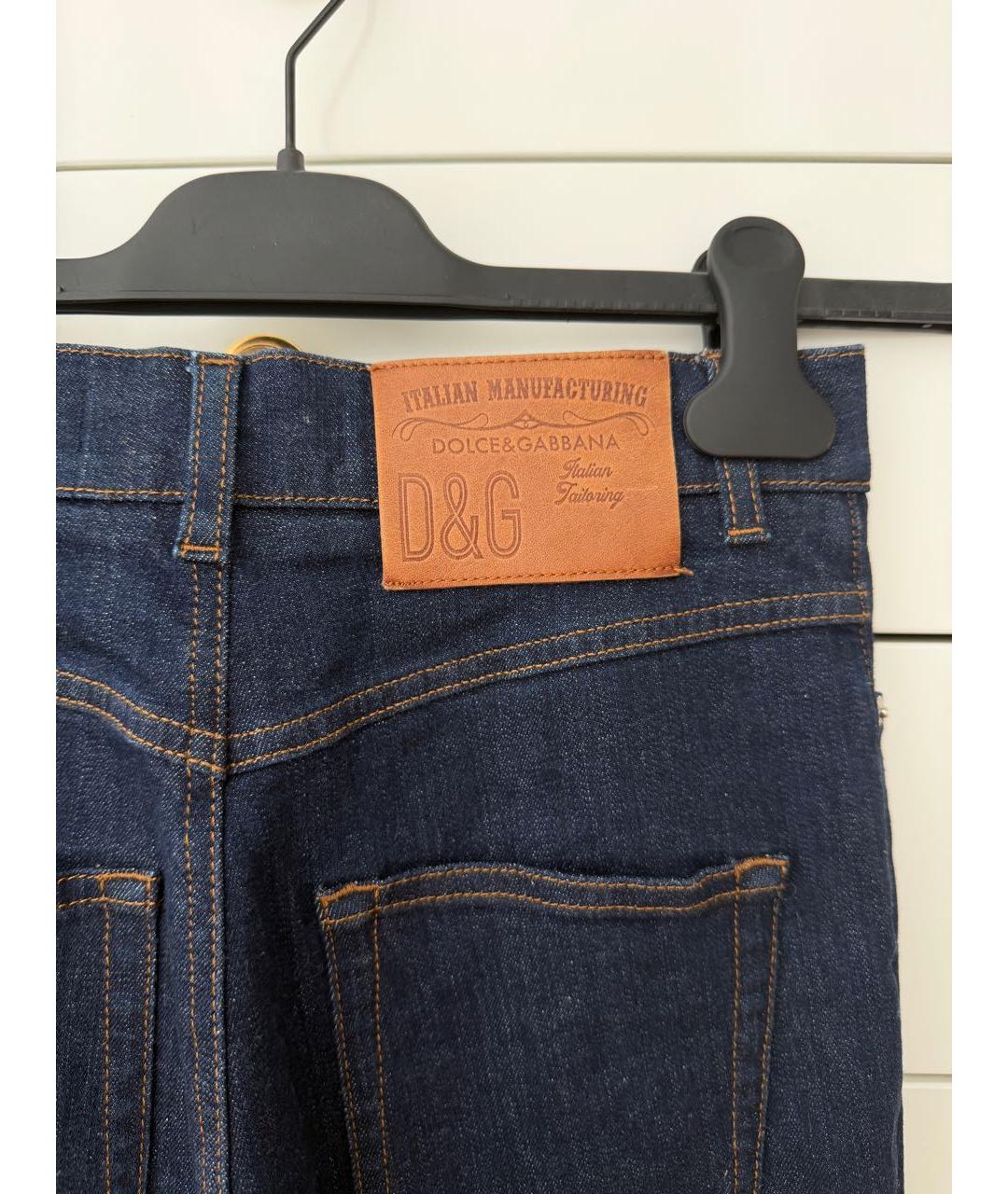 DOLCE&GABBANA Темно-синие хлопко-эластановые джинсы слим, фото 6