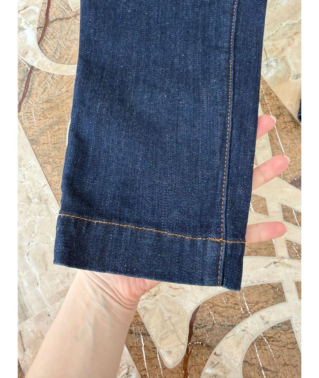 DOLCE&GABBANA Темно-синие хлопко-эластановые джинсы слим, фото 7