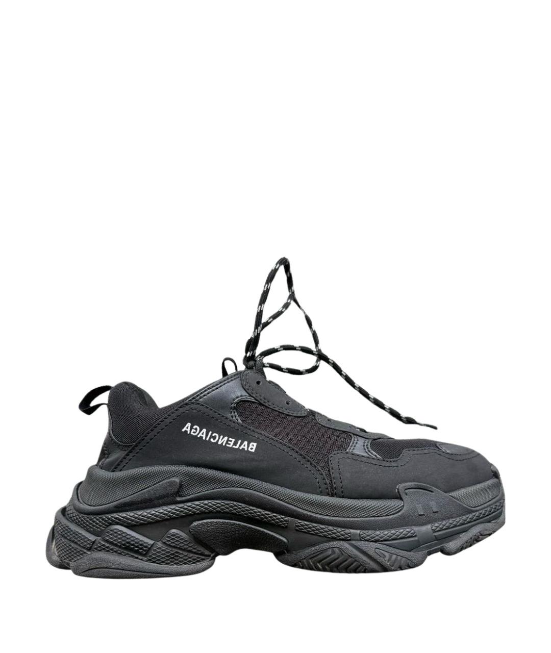 BALENCIAGA Черные текстильные низкие кроссовки / кеды, фото 1