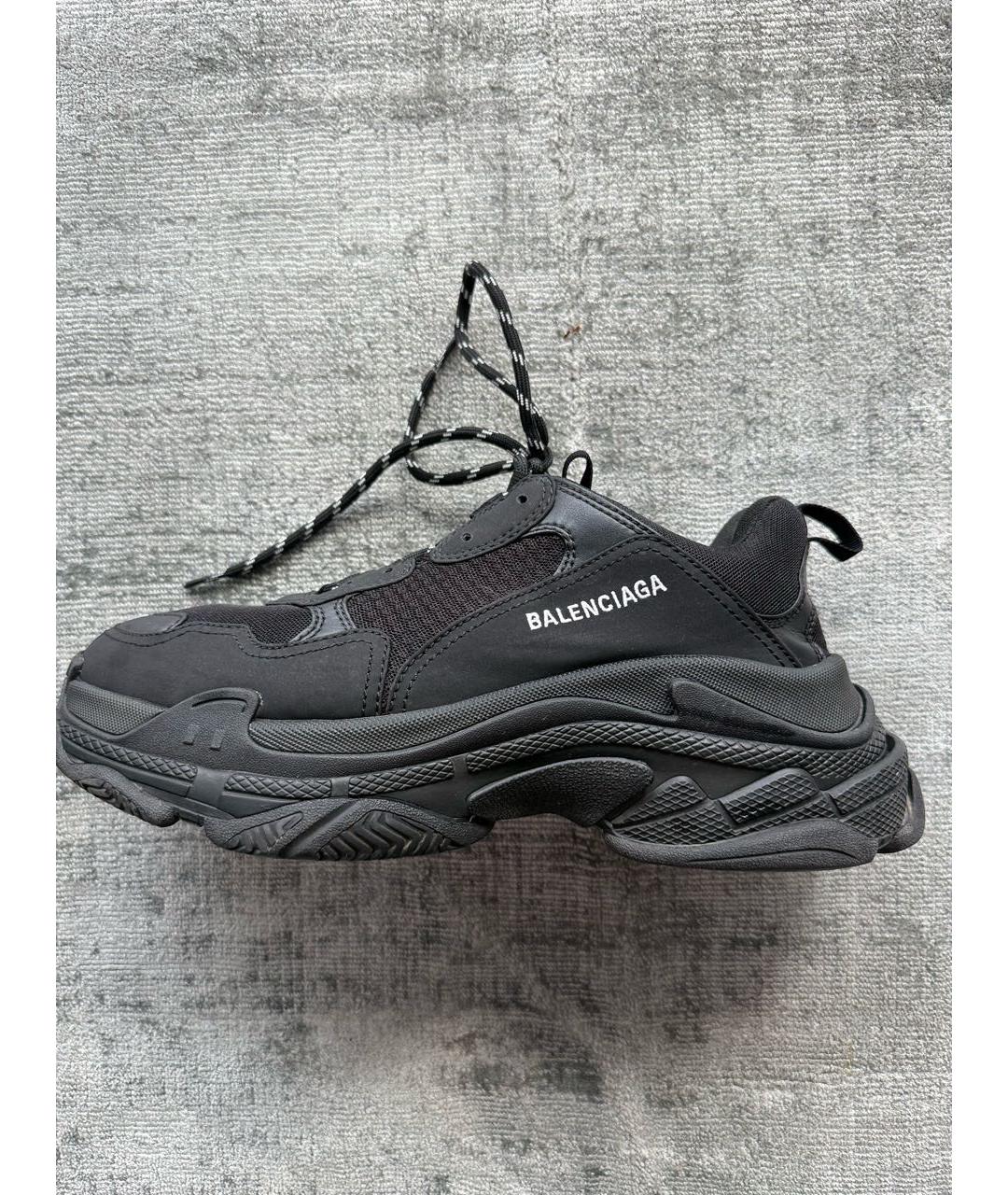 BALENCIAGA Черные текстильные низкие кроссовки / кеды, фото 5