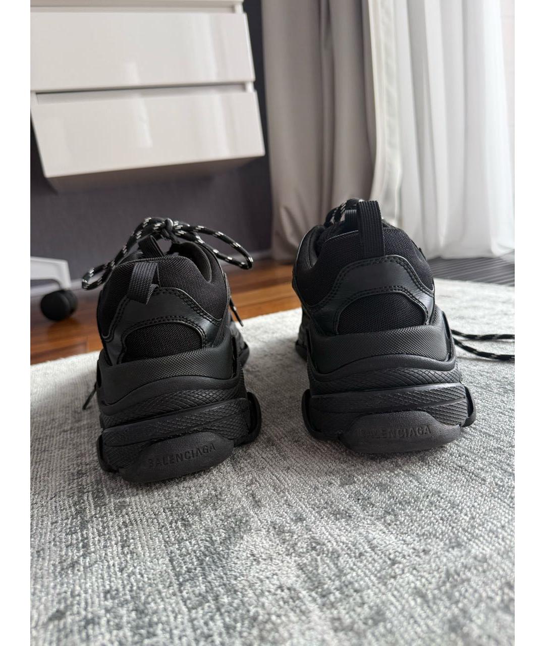 BALENCIAGA Черные текстильные низкие кроссовки / кеды, фото 4