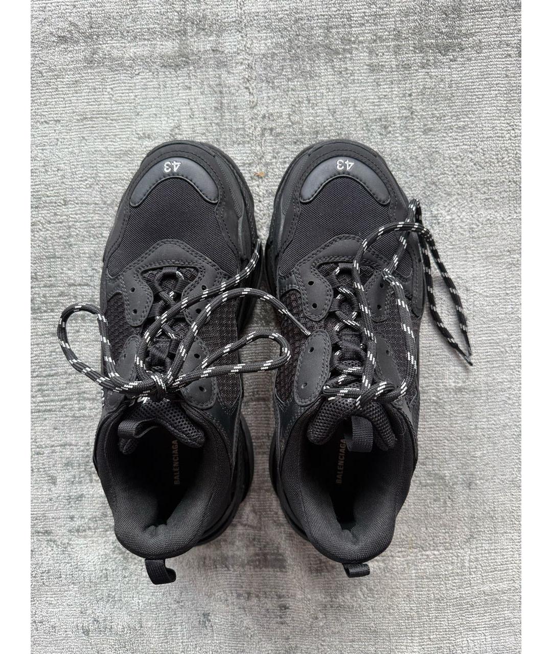 BALENCIAGA Черные текстильные низкие кроссовки / кеды, фото 3