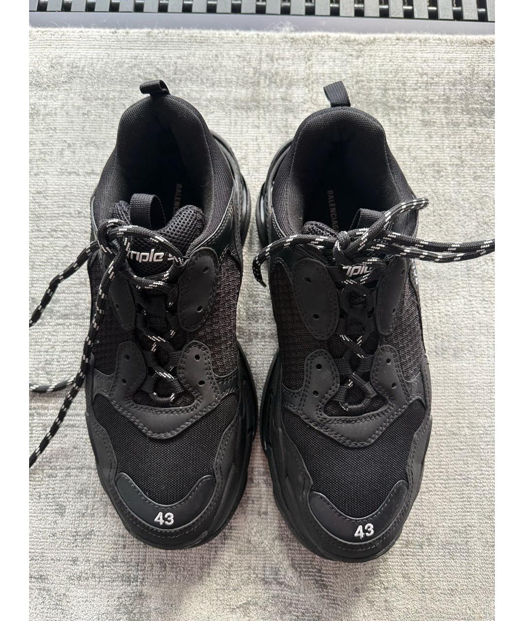 BALENCIAGA Черные текстильные низкие кроссовки / кеды, фото 2