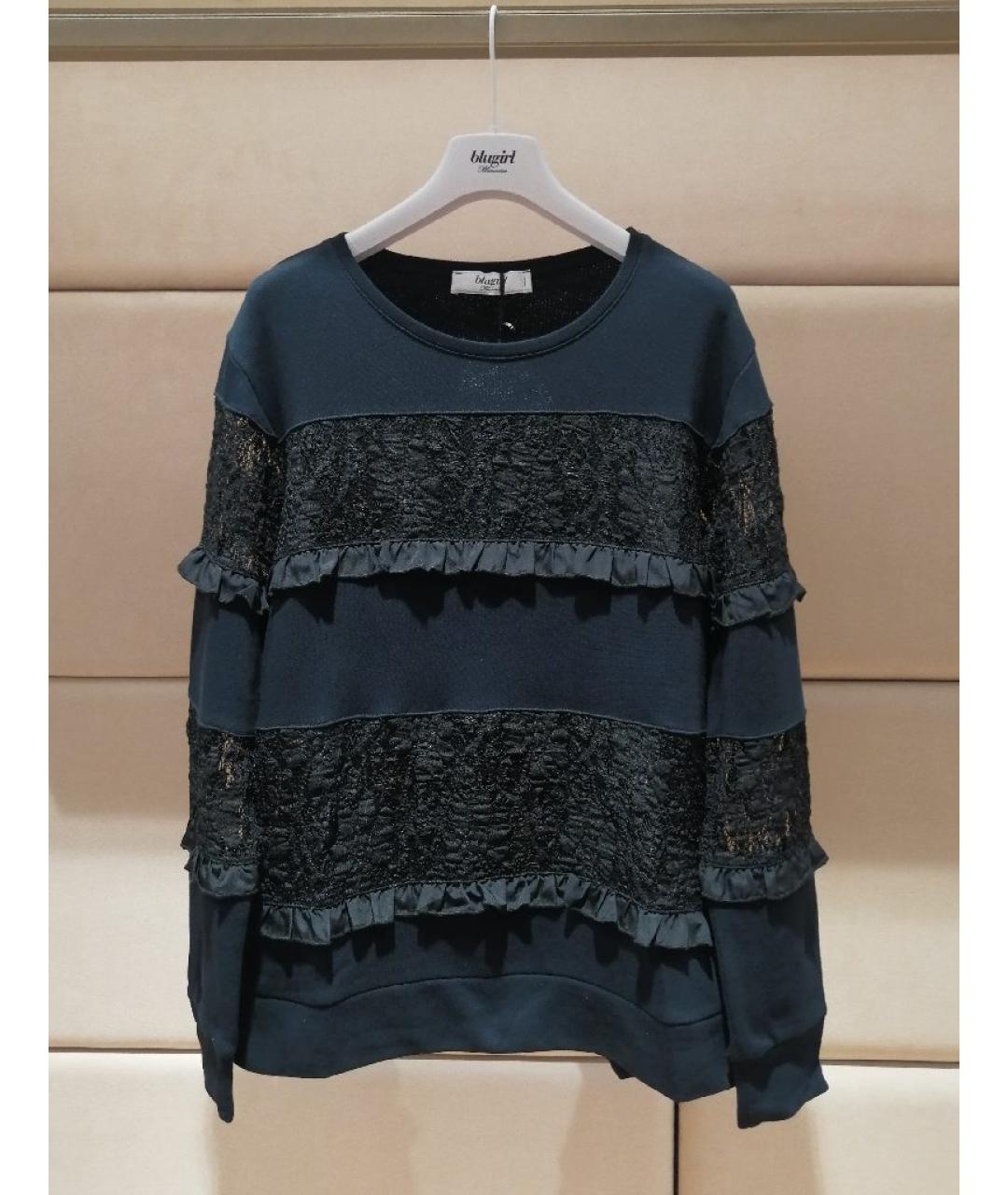 BLUGIRL Темно-синий хлопковый джемпер / свитер, фото 3