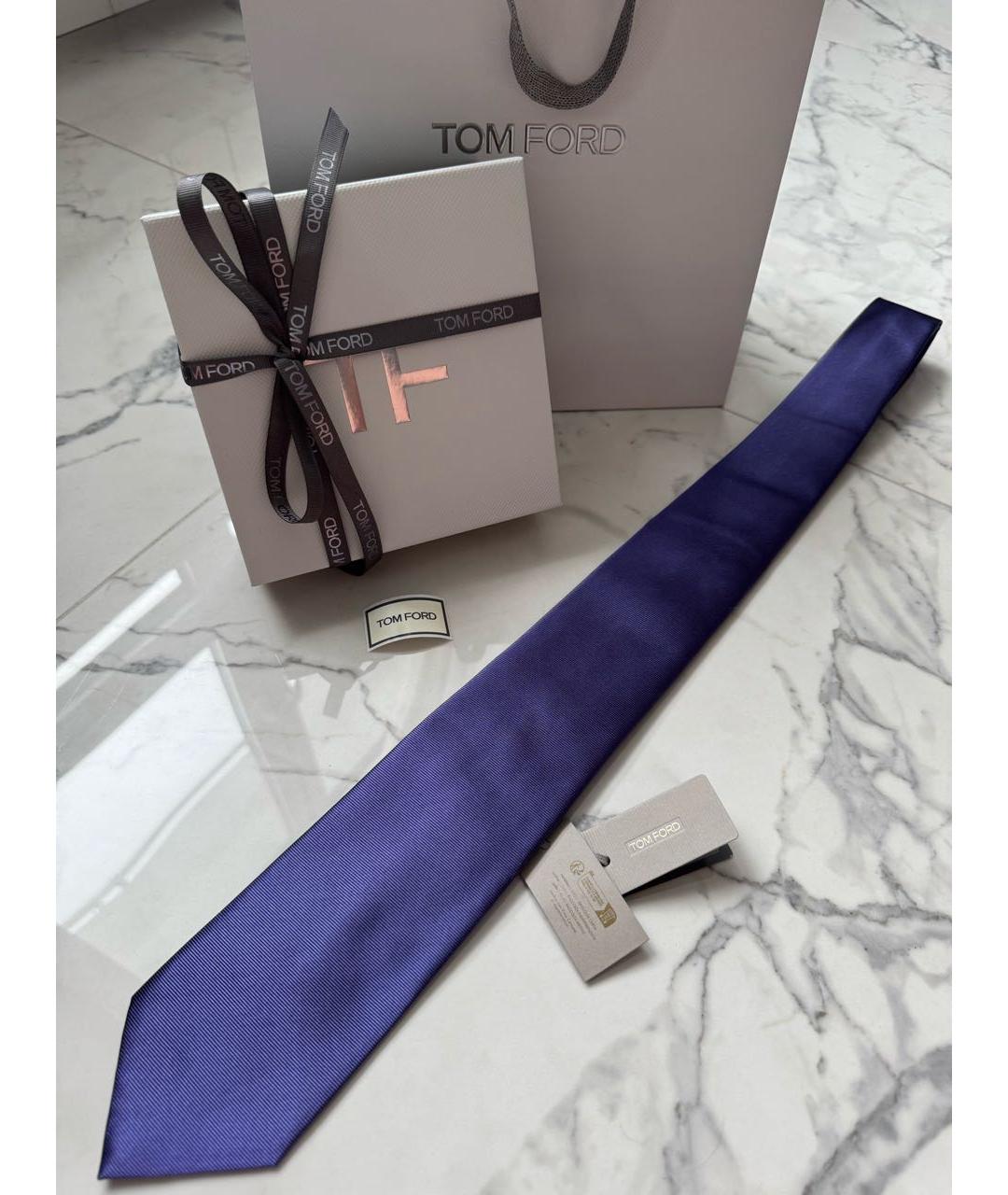 TOM FORD Фиолетовый шелковый галстук, фото 3