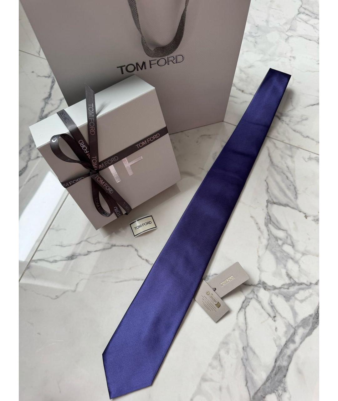 TOM FORD Фиолетовый шелковый галстук, фото 9