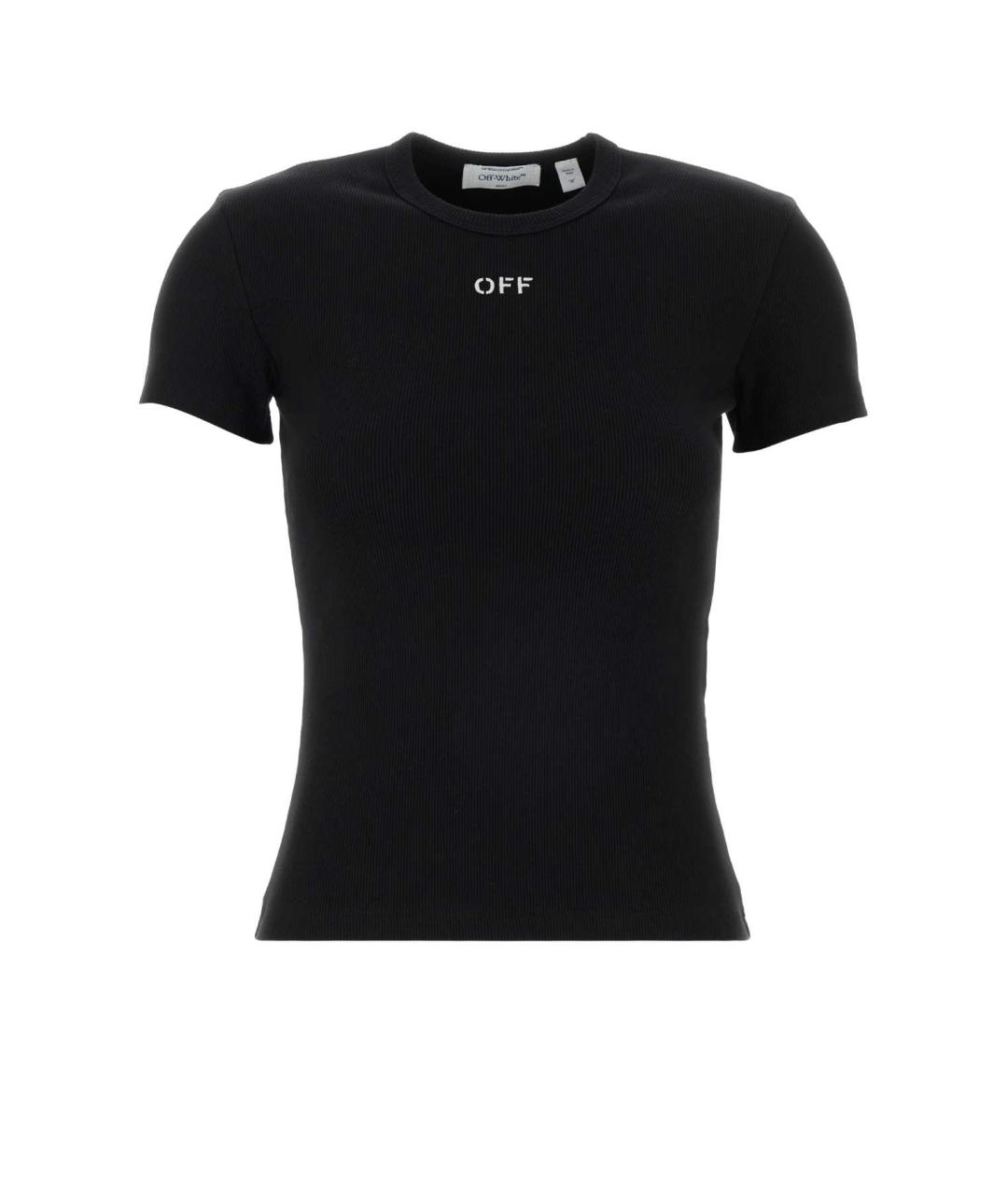 OFF-WHITE Черная хлопковая футболка, фото 1